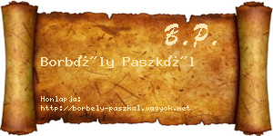 Borbély Paszkál névjegykártya
