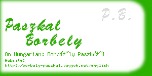 paszkal borbely business card